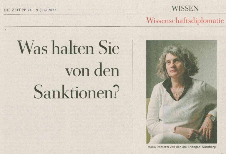 Prof. Rentetzi on science diplomacy and academic sanctions